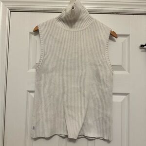 Lauren Ralph Lauren White Cable Sleeveless TN XL